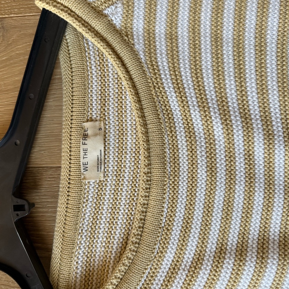 We The Free Yellow and White Striped Sweater - Picture 2 of 3